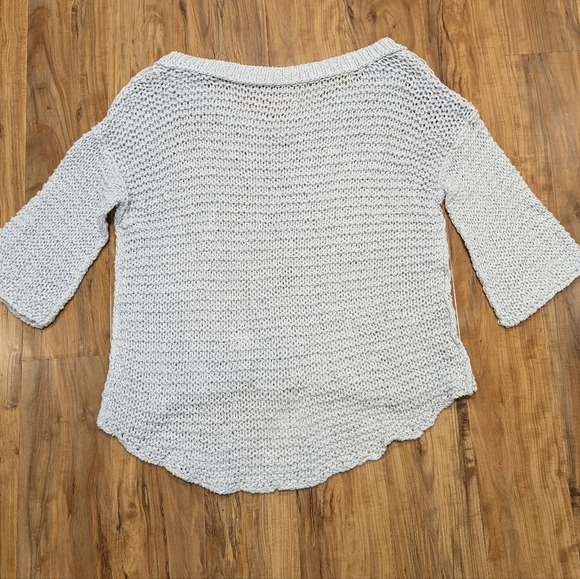 Free People Park Slope Open Knit Chunky Sweater Women's Small Lavender Oversized - Picture 3 of 5